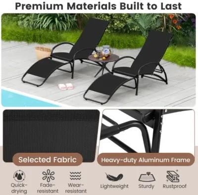 Hivvago 2-in-1 Outdoor Rocking Chair with 4-Position Adjustable Backrest for Patio Porch Poolside