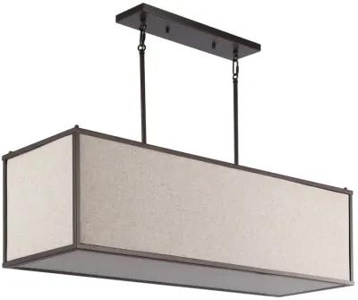 Cole 4-Light Minimalist Industrial Rectangular Linen Iron Linear LED Pendant