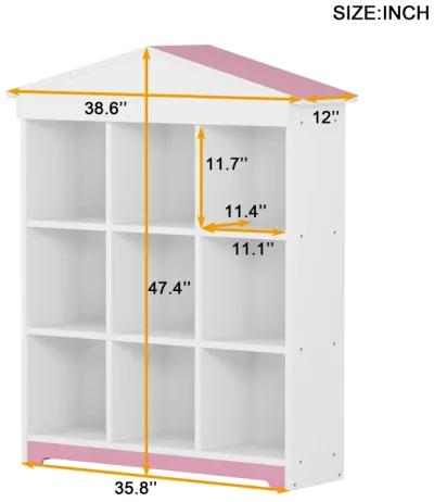 Merax House-shaped Storage Rack Kids Bookcase