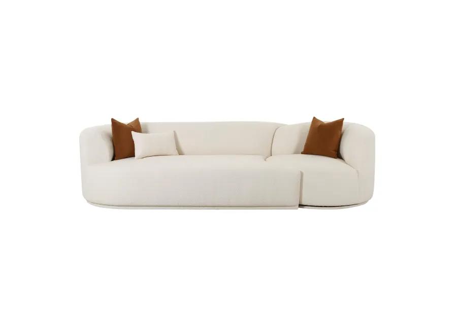 Fickle Cream Boucle 2-Piece Modular LAF Sofa