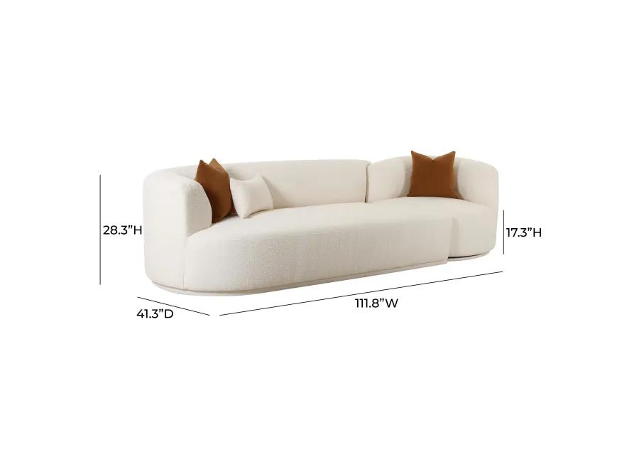 Fickle Cream Boucle 2-Piece Modular LAF Sofa