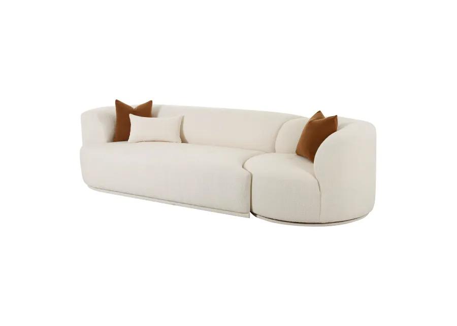 Fickle Cream Boucle 2-Piece Modular LAF Sofa