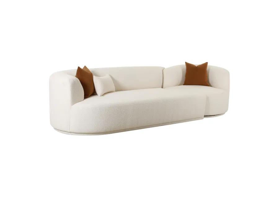 Fickle Cream Boucle 2-Piece Modular LAF Sofa