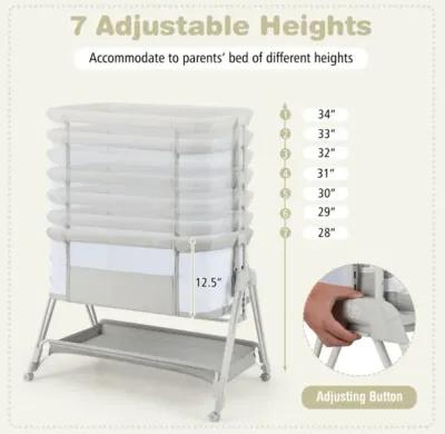 Hivvago Portable Bedside Sleeper for Baby with 7 Adjustable Heights