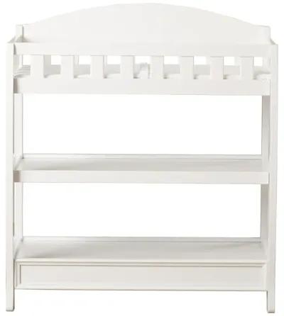 Hivvago Modern White Wooden Baby Changing Table with Safety Rail Pad and Strap