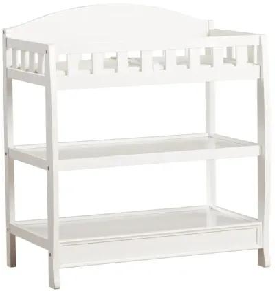 Hivvago Modern White Wooden Baby Changing Table with Safety Rail Pad and Strap