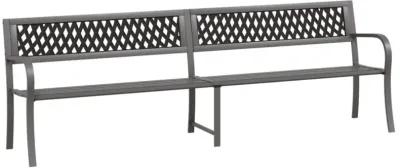 vidaXL Twin Patio Bench 96.9" Gray Steel