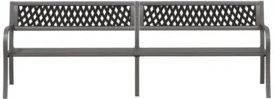 vidaXL Twin Patio Bench 96.9" Gray Steel