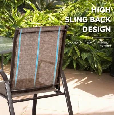 2 Pcs Patio Chairs Outdoor Dining Chair with Armrest