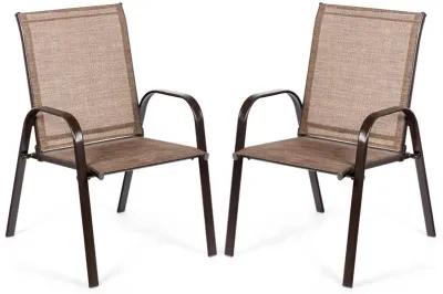 2 Pcs Patio Chairs Outdoor Dining Chair with Armrest