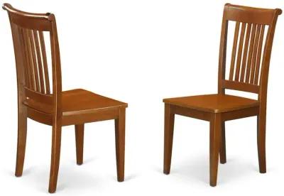 Portland slat back dining room chair with wood seat, Set of 2