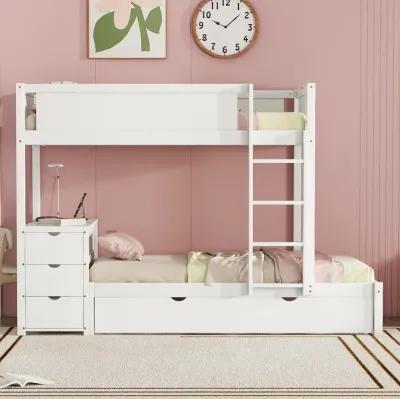 Merax  Bunk Bed with Trundle and Desk