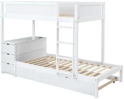 Merax  Bunk Bed with Trundle and Desk