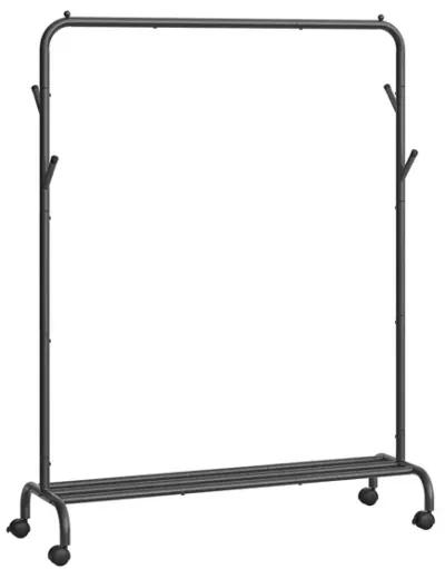 40.7" Wide Single-Rod Clothing Rack with Wheels