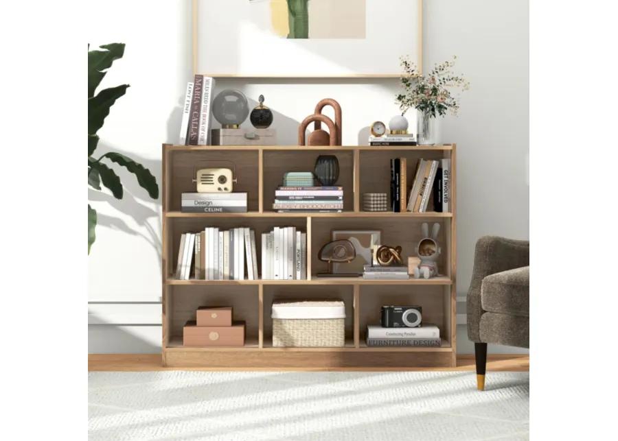 Hivvago 3-Tier Open Bookcase 8-Cube Floor Standing Storage Shelves