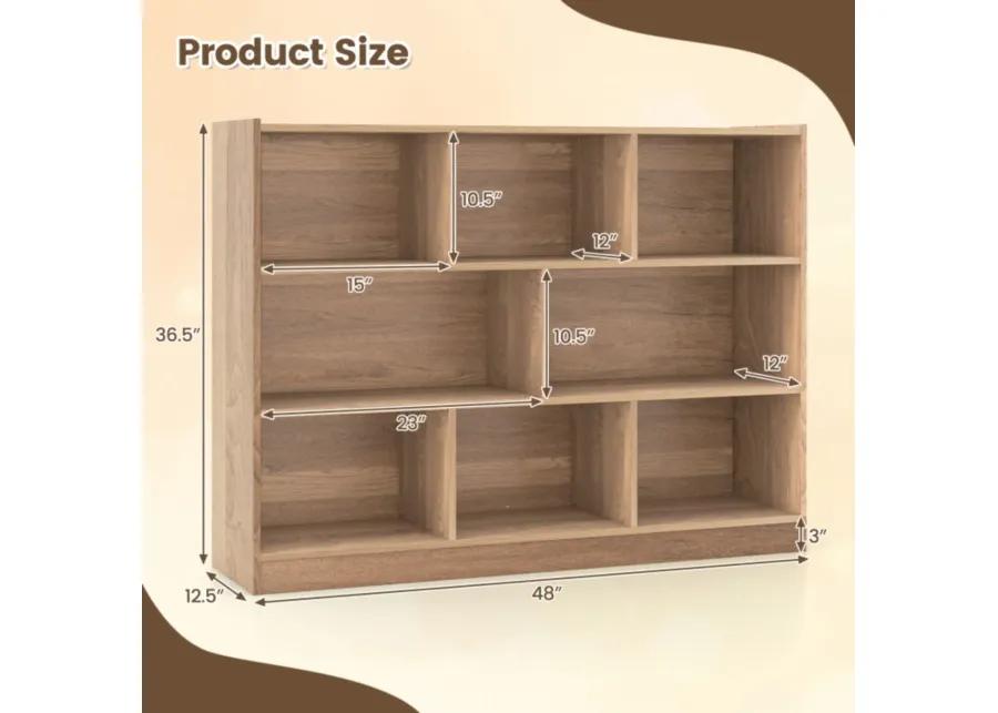 Hivvago 3-Tier Open Bookcase 8-Cube Floor Standing Storage Shelves