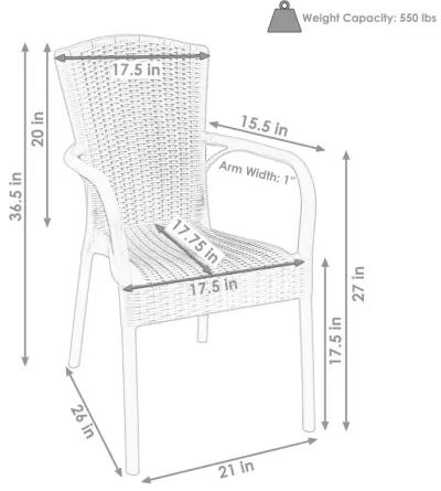 Sunnydaze Segesta All-Weather Plastic Patio Armchair