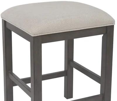 Shades of Gray 24 in. Gray Contemporary Backless Wood Frame Bar Stool with Upholstered Seat