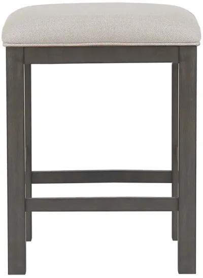 Shades of Gray 24 in. Gray Contemporary Backless Wood Frame Bar Stool with Upholstered Seat