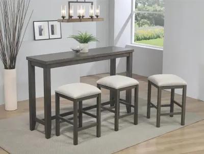 Shades of Gray 24 in. Gray Contemporary Backless Wood Frame Bar Stool with Upholstered Seat