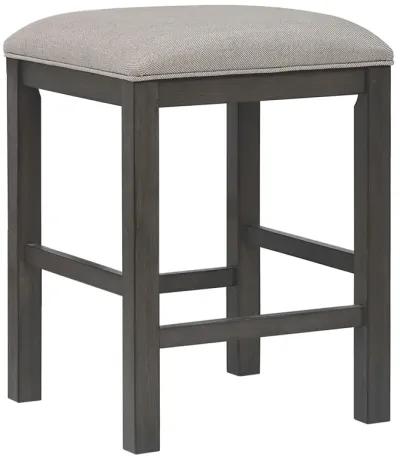 Shades of Gray 24 in. Gray Contemporary Backless Wood Frame Bar Stool with Upholstered Seat