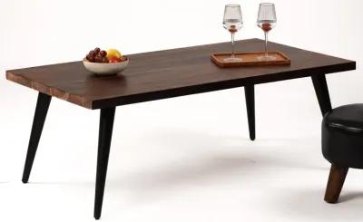 Handmade Eco-Friendly Vintage Acacia Wood & Iron Natural Black Rectangle Table 50"x26"x18" From BBH Homes