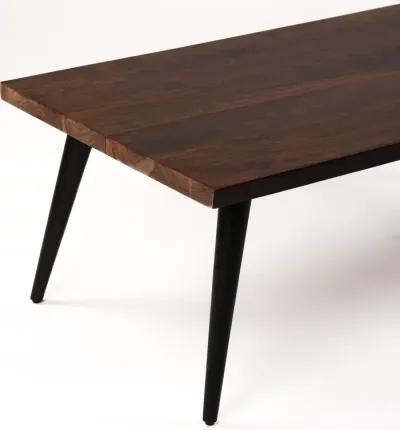 Handmade Eco-Friendly Vintage Acacia Wood & Iron Natural Black Rectangle Table 50"x26"x18" From BBH Homes