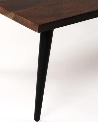 Handmade Eco-Friendly Vintage Acacia Wood & Iron Natural Black Rectangle Table 50"x26"x18" From BBH Homes