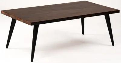 Handmade Eco-Friendly Vintage Acacia Wood & Iron Natural Black Rectangle Table 50"x26"x18" From BBH Homes