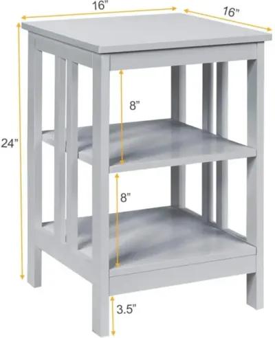 Hivvago 2 Pieces 3-Tier Nightstand with Reinforced Bars and Stable Structure