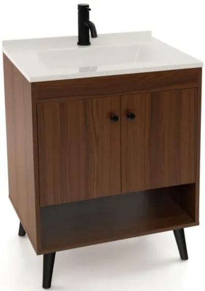 Hivvago 25 Inch Wooden Bathroom Storage Cabinet with Sink