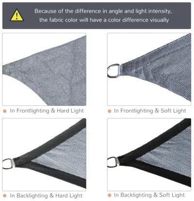 Expansive Sun Shield: 20'x13' Grey Rectangle Shade Sail with D-Rings & Rope