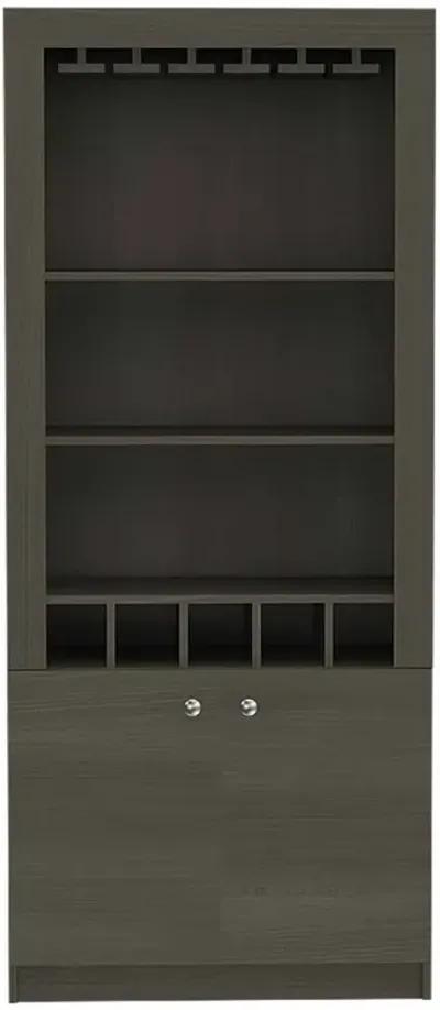 Plympton 3-Shelf Rectangle 5-Bottle Bar Cabinet Smokey Oak