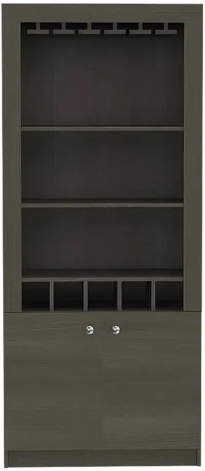 Plympton 3-Shelf Rectangle 5-Bottle Bar Cabinet Smokey Oak