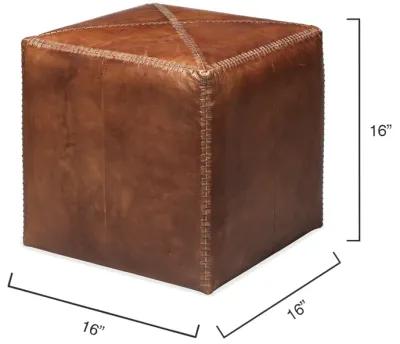 Tobacco Leather Ottoman