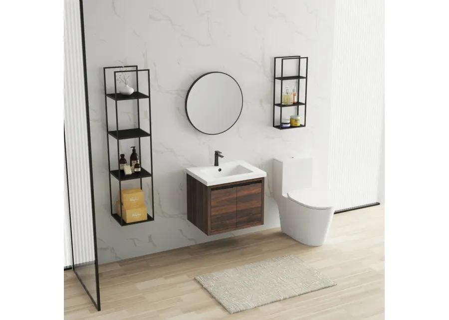 24 Inch Bathroom Cabinet with Sink, Soft Close Doors