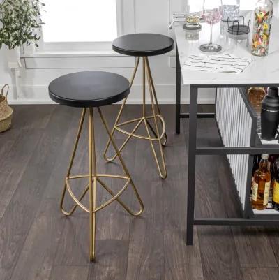 Trinity 30" Modern Industrial Iron Tripod Backless Bar Stool