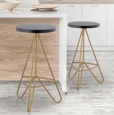 Trinity 30" Modern Industrial Iron Tripod Backless Bar Stool