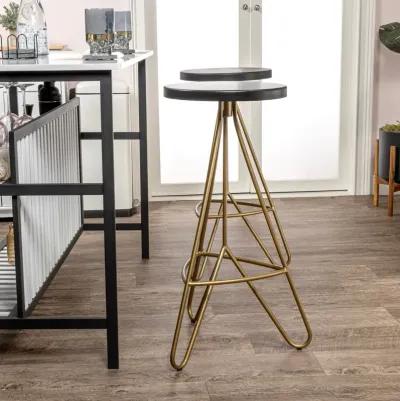 Trinity 30" Modern Industrial Iron Tripod Backless Bar Stool