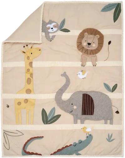 Lambs & Ivy Jungle Story 3-Piece Infant Safari Tan Baby Crib Bedding Set