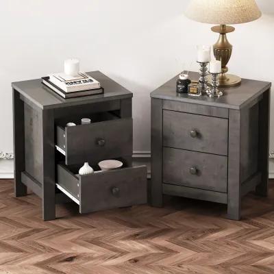 Merax Farmhouse Nightstand Set of 2