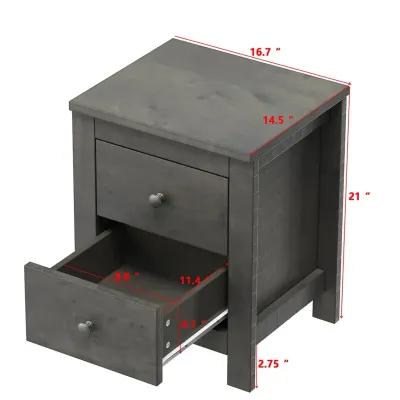 Merax Farmhouse Nightstand Set of 2