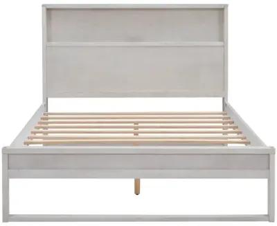 Platform Bed With Storage Headboard, Sockets And USB Ports, Full Size Platform Bed