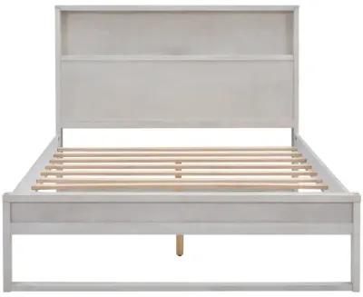 Platform Bed With Storage Headboard, Sockets And USB Ports, Full Size Platform Bed