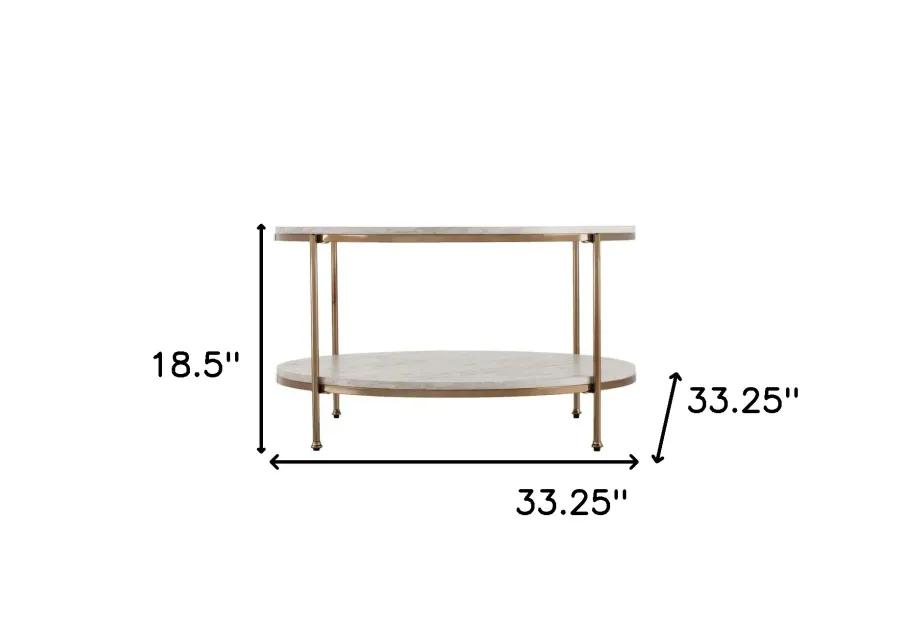 Homezia 33" White Solid Manufactured Wood And Metal Square Coffee Table