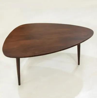 Handmade Eco-Friendly Modern Wood Black Drop Shaped Coffee Table 2'6" From BBH Homes