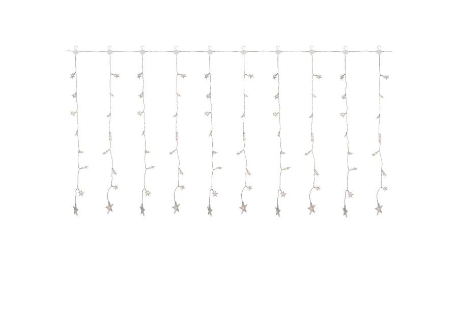 120 LED Warm White Curtain Christmas Lights - 7.5' Clear Wire