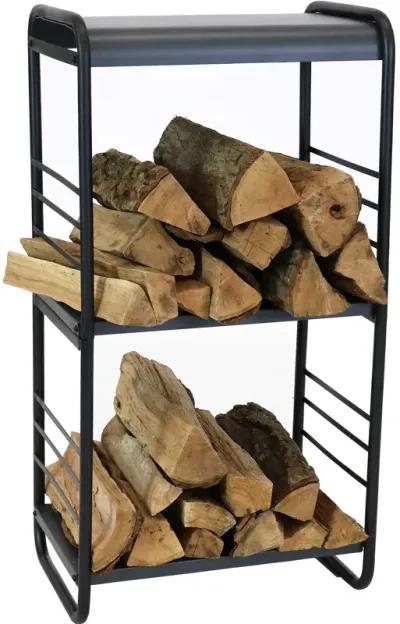 Sunnydaze 36.5 in Modern Rounded Edge Iron and Steel Firewood Log Rack