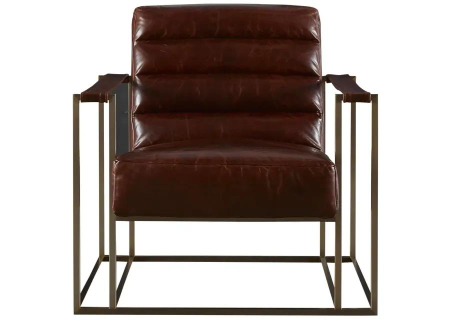 Jensen Accent Chair-Brown Leather