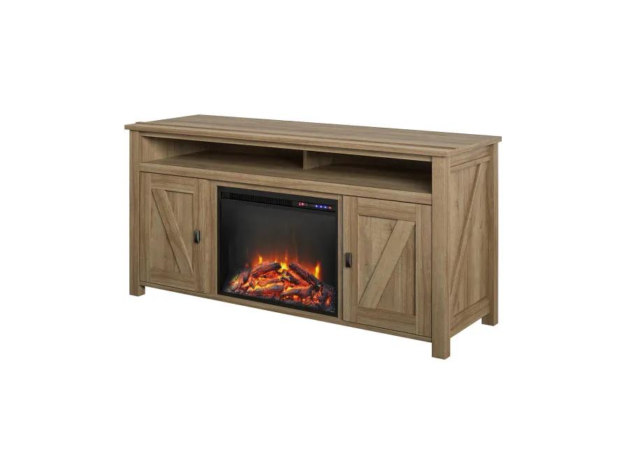 Farmington Electric Fireplace TV Console for TVs up to 60", Natural